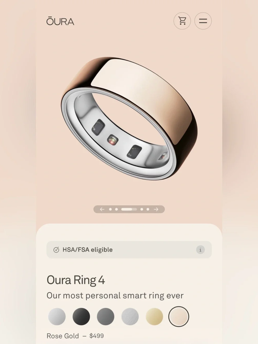 Oura Ring 4 Rose Gold Smart Ring